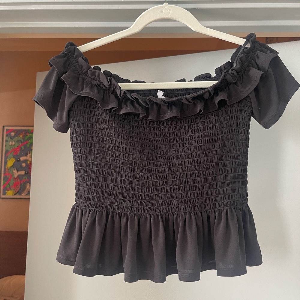 Black BCBG Generation Off the Shoulder Top